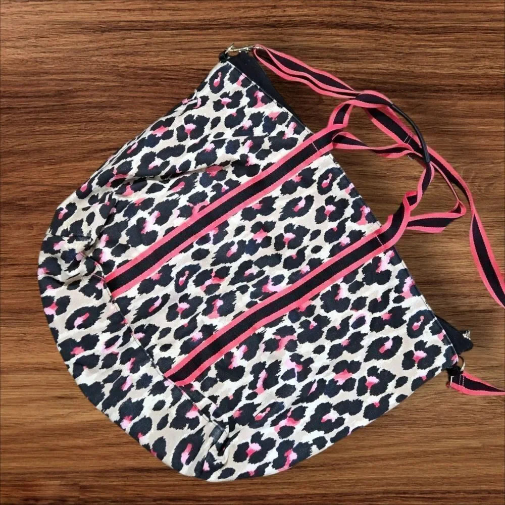 Victoria's Secret Leopard Print Overnight Gym Bag - Black and Pink